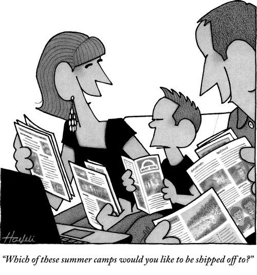 "Which of these summer camps would you like to be shipped off to?"