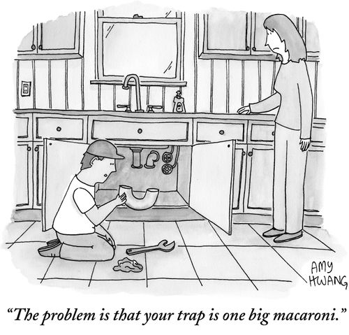 "The problem is that your trap is one big macaroni."
