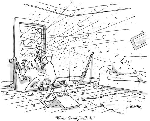 "Wow. Great fusillade."