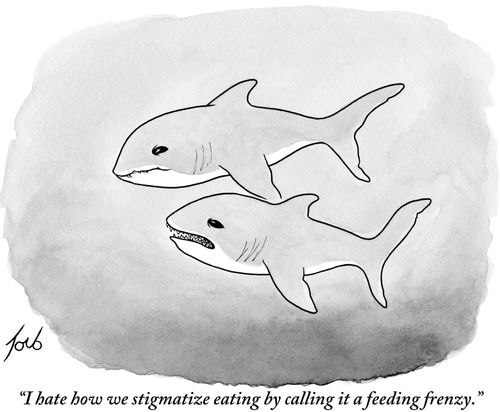 "I hate how we stigmatize eating by calling it a feeding frenzy."