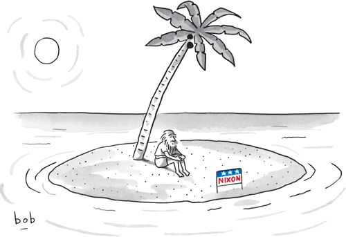 Desert Island Empty Except For Nixon Sign