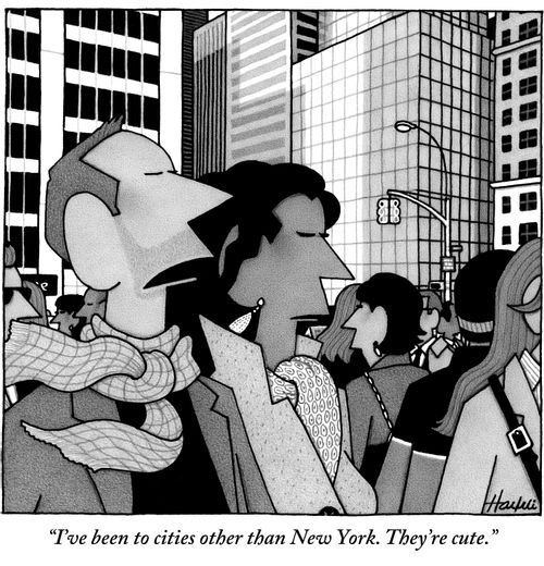 "I've been to cities other than New York. They're cute."