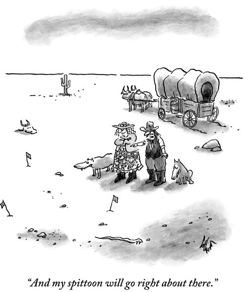 "And my spittoon will go right about there."