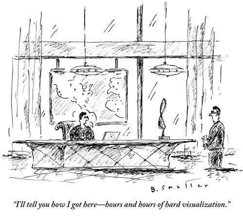 "I'll tell you how I got here - hours and hours of hard visualization."