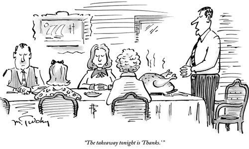 "The takeaway tonight is 'Thanks.' "