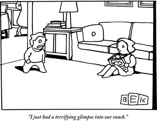 "I just had a terrifying glimpse into our snack."