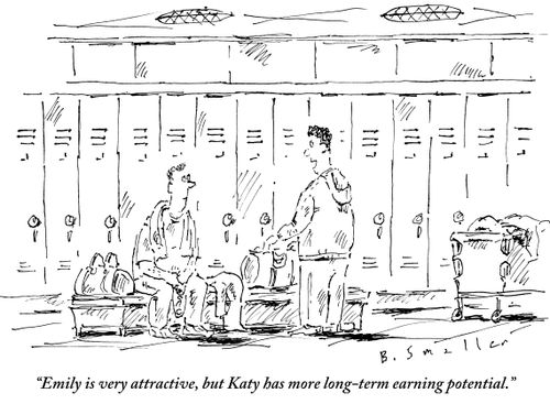 "Emily is very attractive, but Katy has more long-term earning potential."