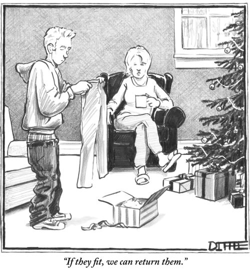 "If they fit, we can return them."