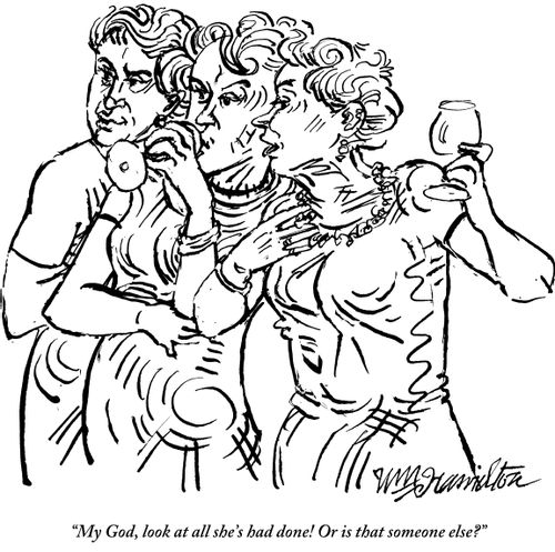 "My God, look at all she's had done! Or is that someone else?"