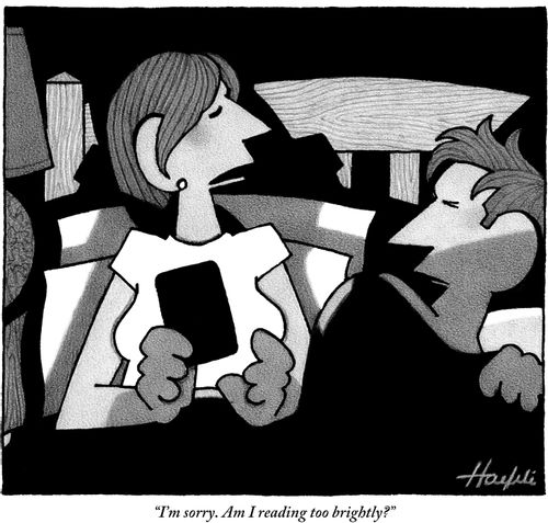 "I'm sorry. Am I reading too brightly?"
