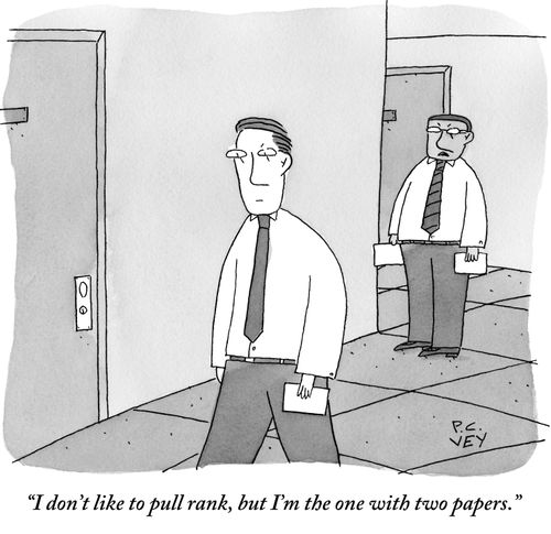 "I don't like to pull rank, but I'm the one with two papers."