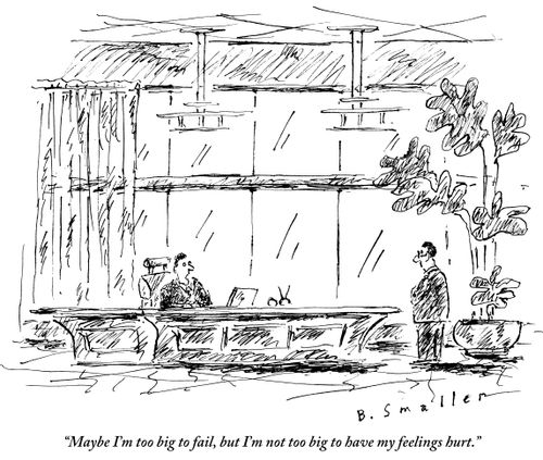 "Maybe I'm too big to fail, but I'm not too big to have my feelings hurt."
