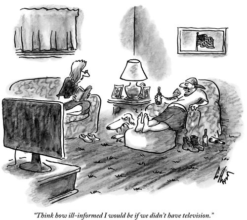 "Think how ill-informed I would be if we didn't have television."