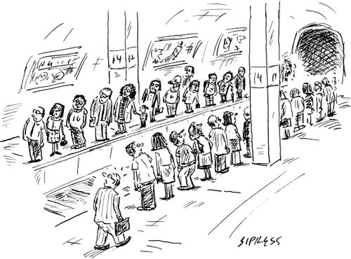 Passengers checking for their train