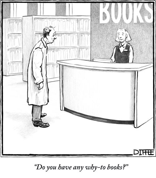 "Do you have any why-to books?"
