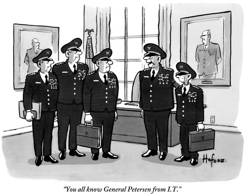 "You all know General Petersen from I.T."