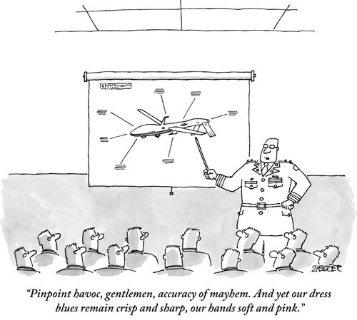 "Pinpoint havoc, gentlemen, accuracy of mayhem. And yet our dress blues remain crisp and sharp, our hands soft and pink."