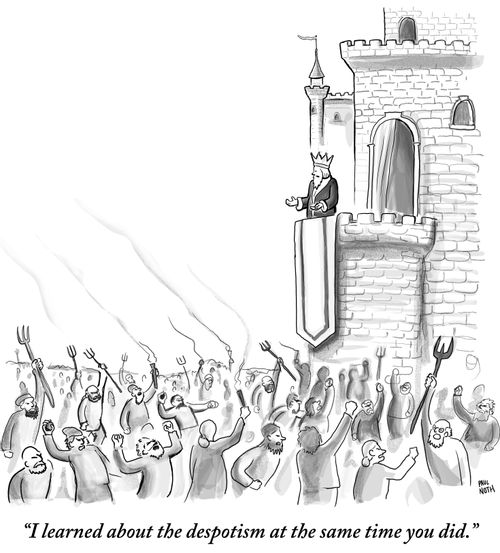 "I learned about the despotism at the same time you did."