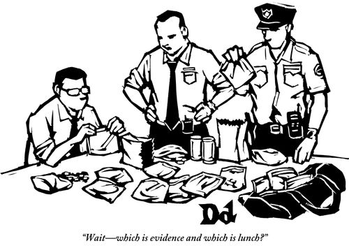 "Wait—which is evidence and which is lunch?"
