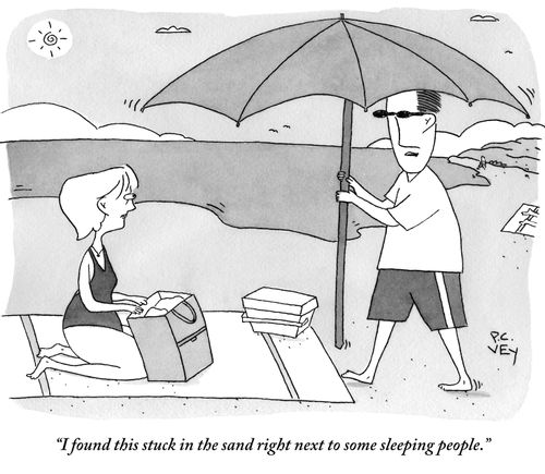 "I found this stuck in the sand right next to some sleeping people."