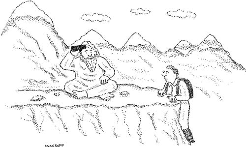 A man goes to see a guru who is contemplating suicide.