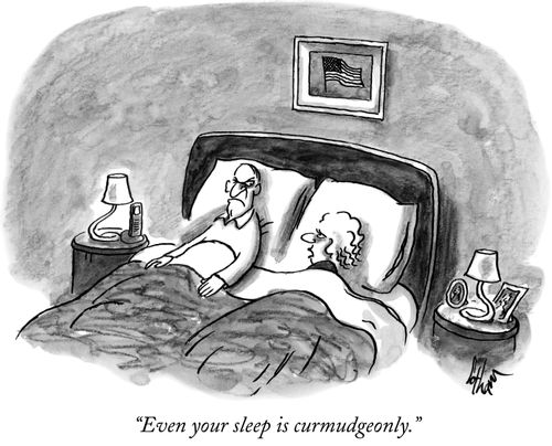 "Even your sleep is curmudgeonly."