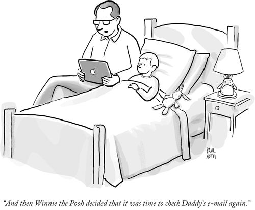 "And then Winnie the Pooh decided that it was time to check Daddy's e-mail again."
