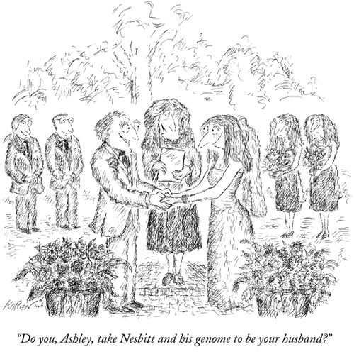 "Do you, Ashley, take Nesbitt and his genome to be your husband?"