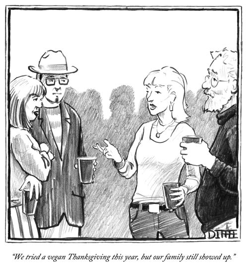 "We tried a vegan Thanksgiving this year, but our family still showed up."