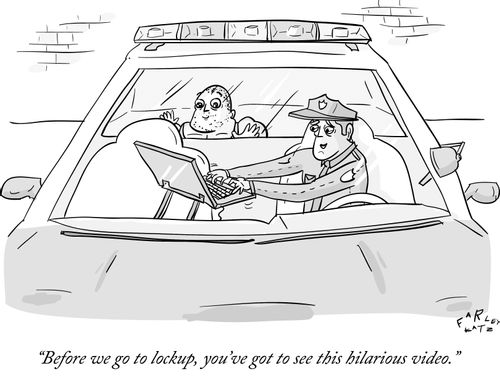 "Before we go to lockup, you've got to see this hilarious video."