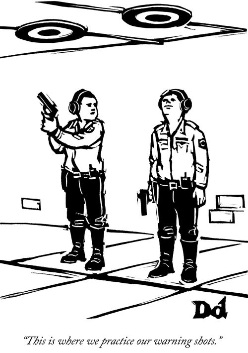 "This is where we practice our warning shots."
