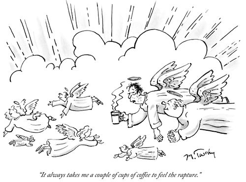 "It always takes me a couple of cups of coffee to feel the rapture."