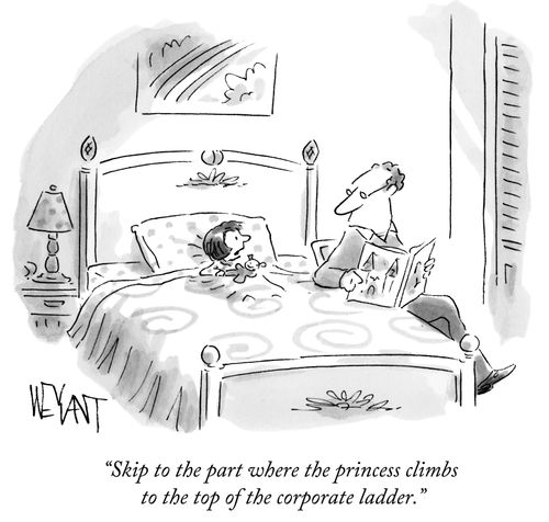 "Skip to the part where the princess climbs to the top of the corporate ladder."