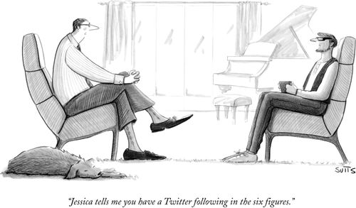 "Jessica tells me you have a Twitter following in the six figures."
