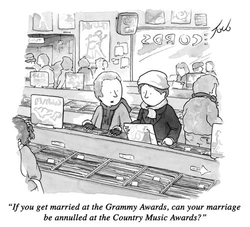 "If you get married at the Grammy Awards, can your marriage be annulled at the Country Music Awards?"