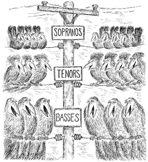 "Sopranos", "Tenors", "Basses"