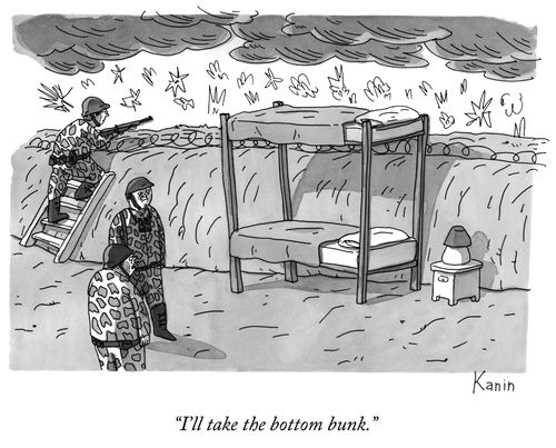 "I'll take the bottom bunk."