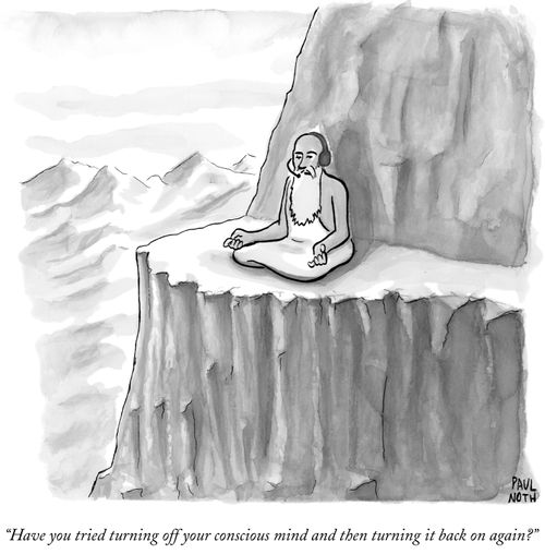 "Have you tried turning off your conscious mind and then turning it back on again?"