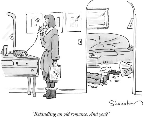 "Rekindling an old romance. And you?"