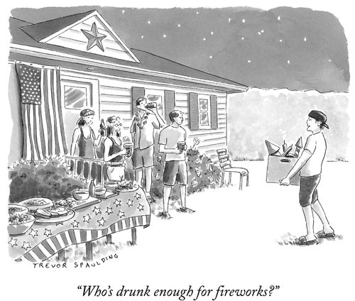 "Who's drunk enough for fireworks?"