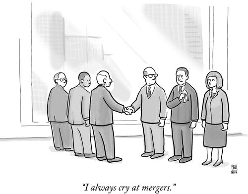 "I always cry at mergers."