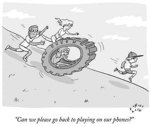 "Can we please go back to playing on our phones?"