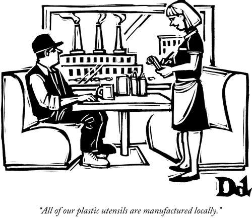 "All of our plastic utensils are manufactured locally."