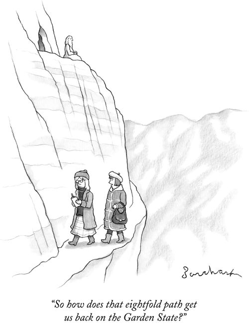 "So how does that eightfold path get us back on the Garden State?"