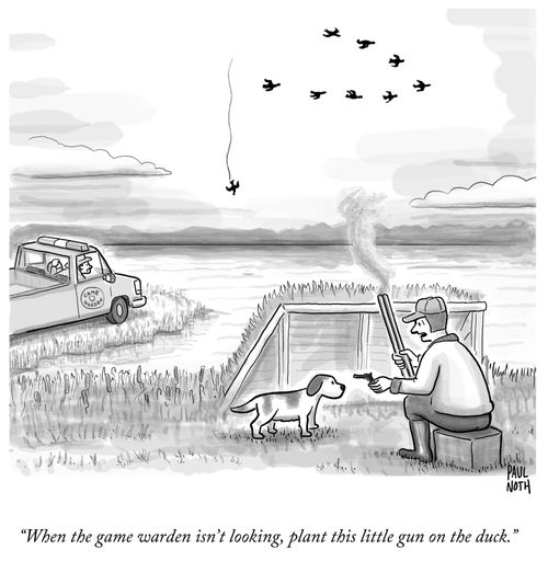 "When the game warden isn't looking, plant this little gun on the duck."