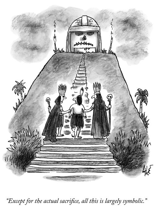 "Except for the actual sacrifice, all this is largely symbolic."