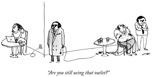 "Are you still using that outlet?"