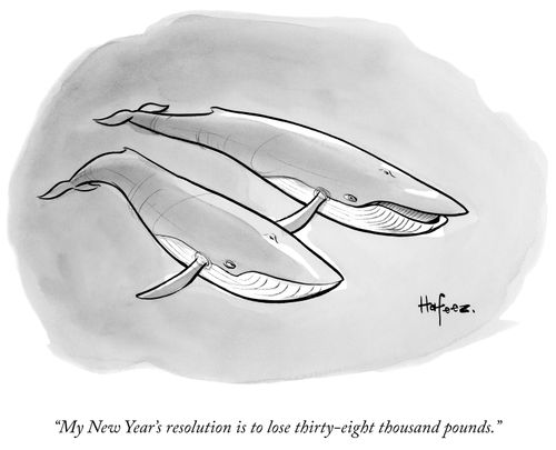 "My New Year's resolution is to lose thirty-eight thousand pounds."
