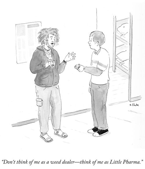 "Don't think of me as a weed dealer—think of me as Little Pharma."