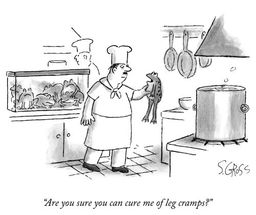 "Are you sure you can cure me of leg cramps?"